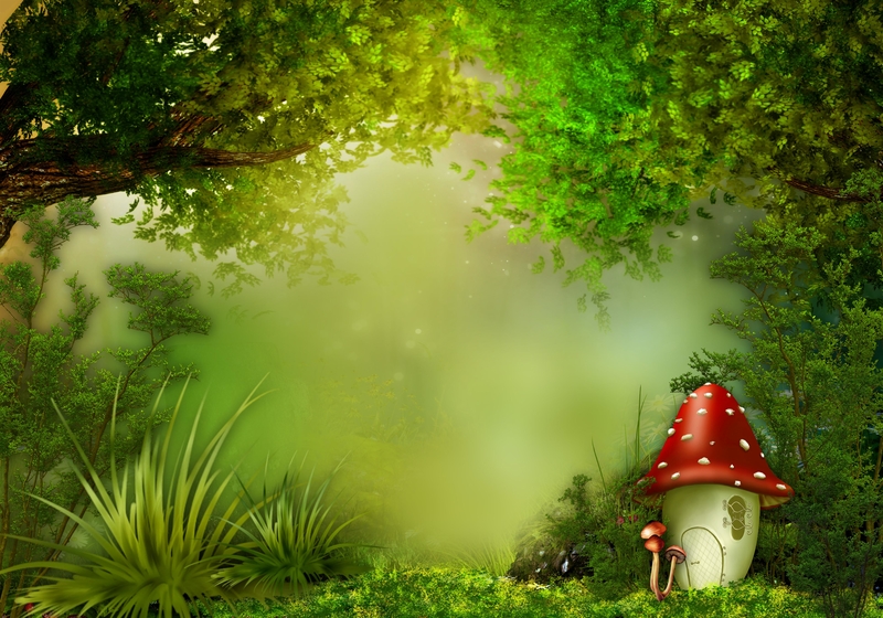 绿色森林童话背景