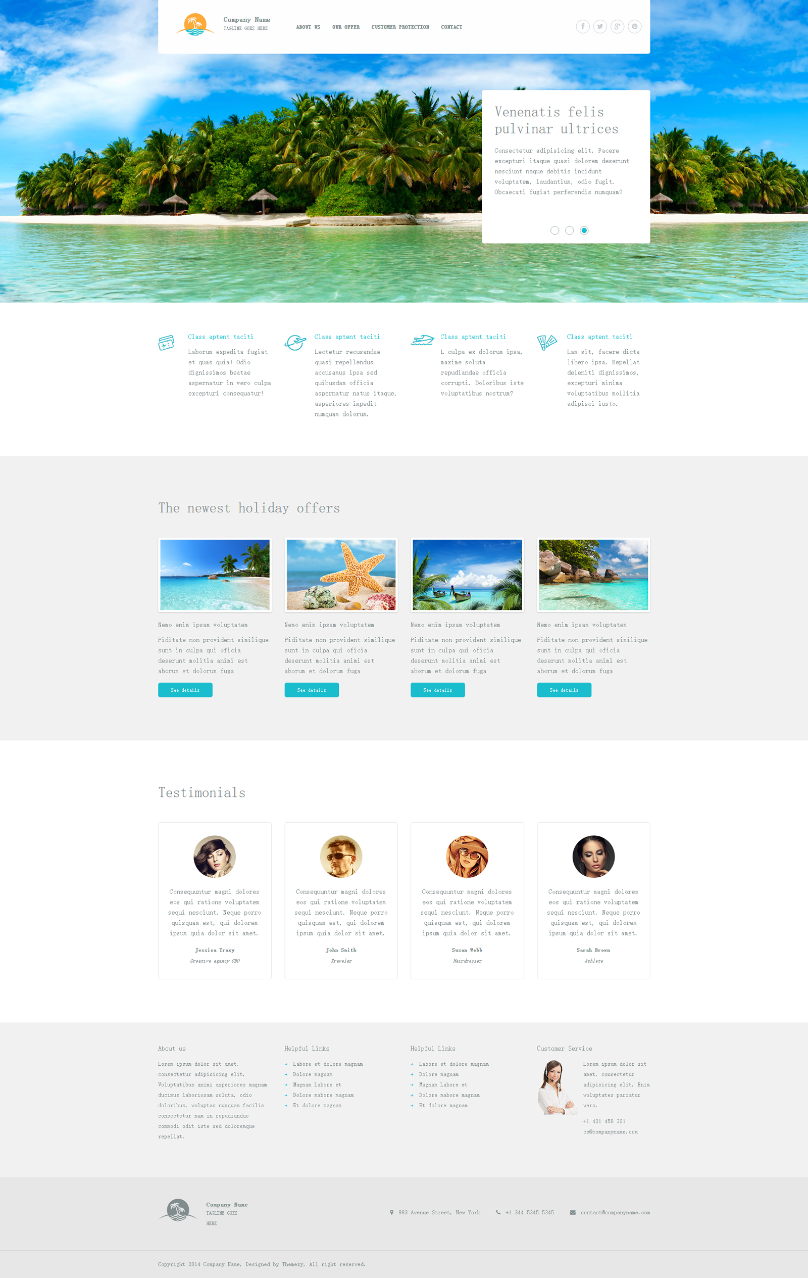 清爽的html旅游网站模板