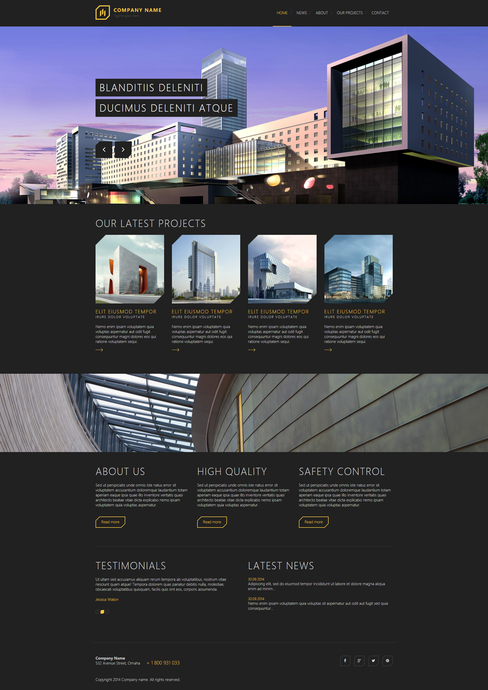 大气宽屏建筑工程类企业网站模板