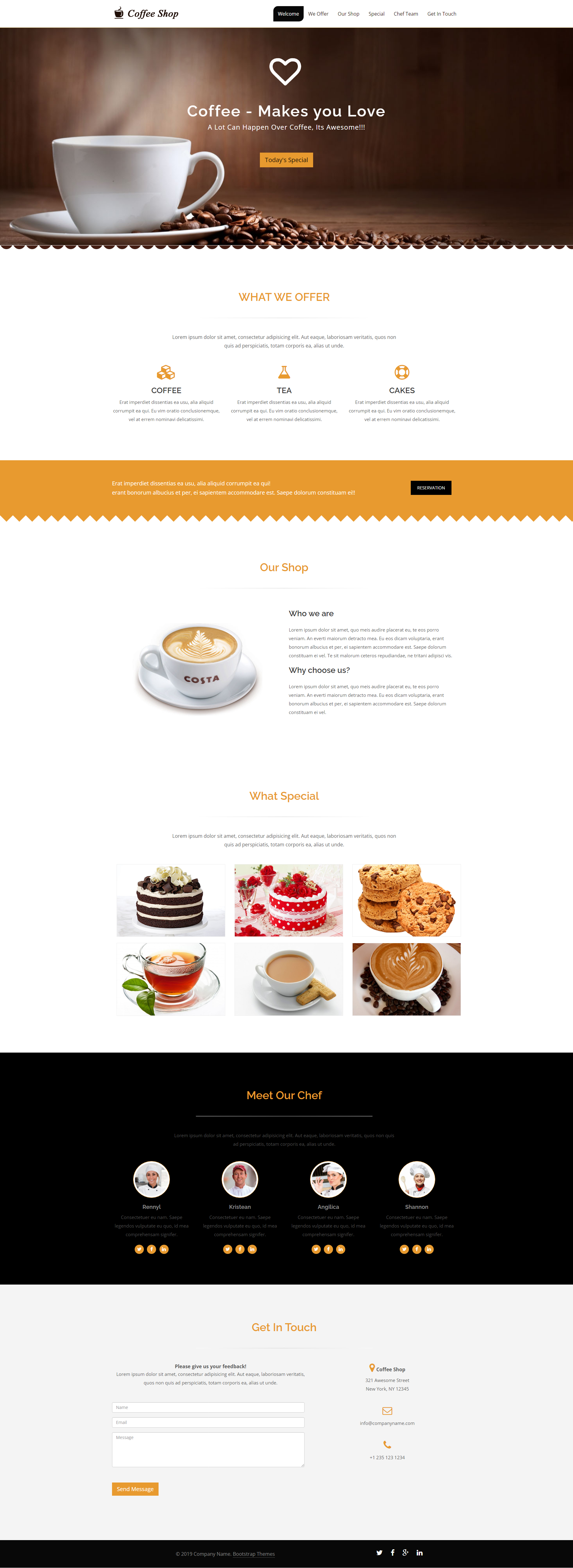精美的甜品咖啡网站设计模板html