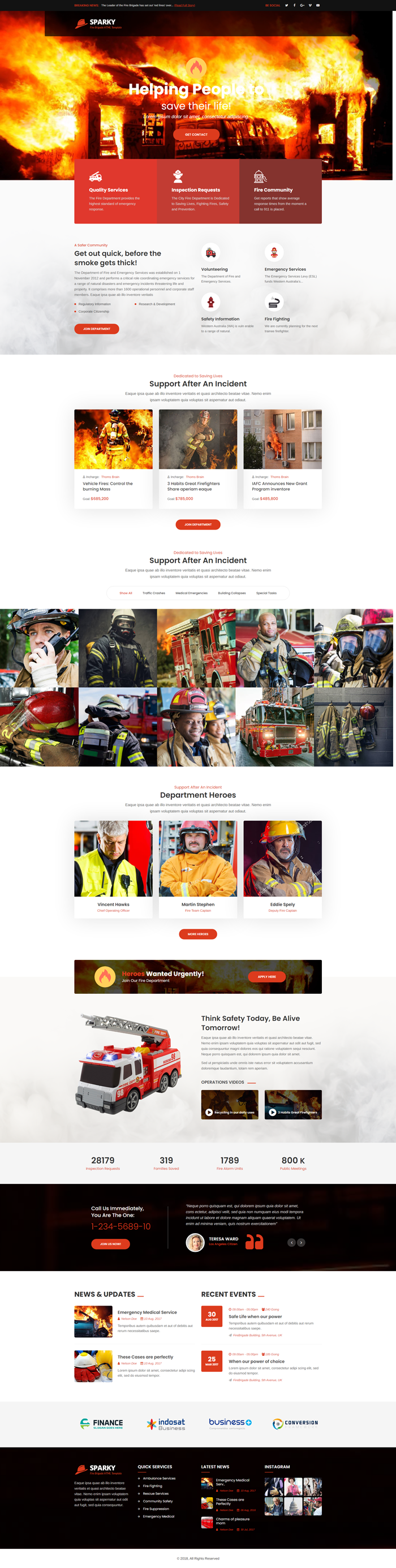消防专题消防网站模板HTML5模板下载