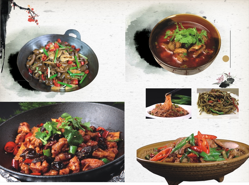 中国炒菜美味菜肴元素美食菜单背景