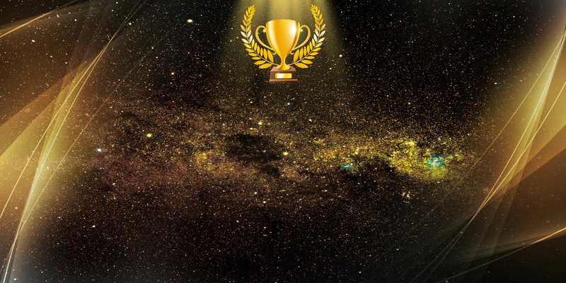 唯美金沙奖杯颁奖典礼海报背景模板
