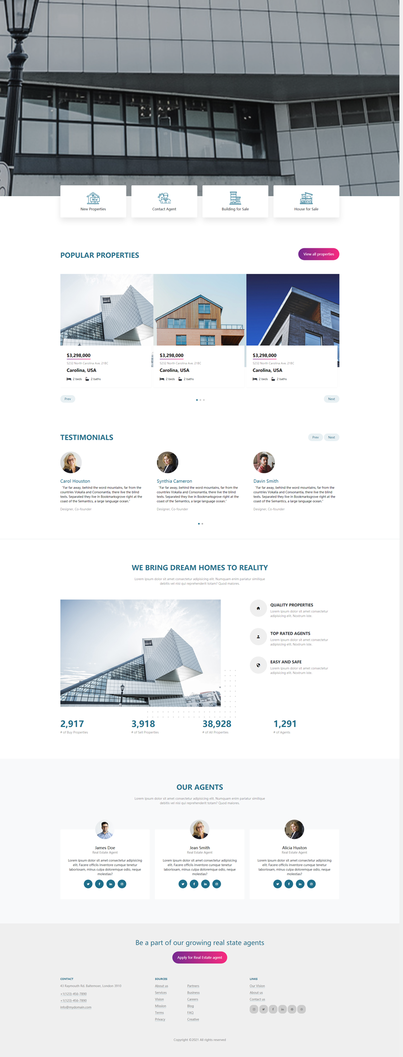 Bootstrap5房地产相关企业网站模板