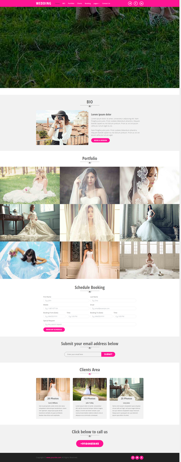 响应式婚纱摄影网站html模板下载