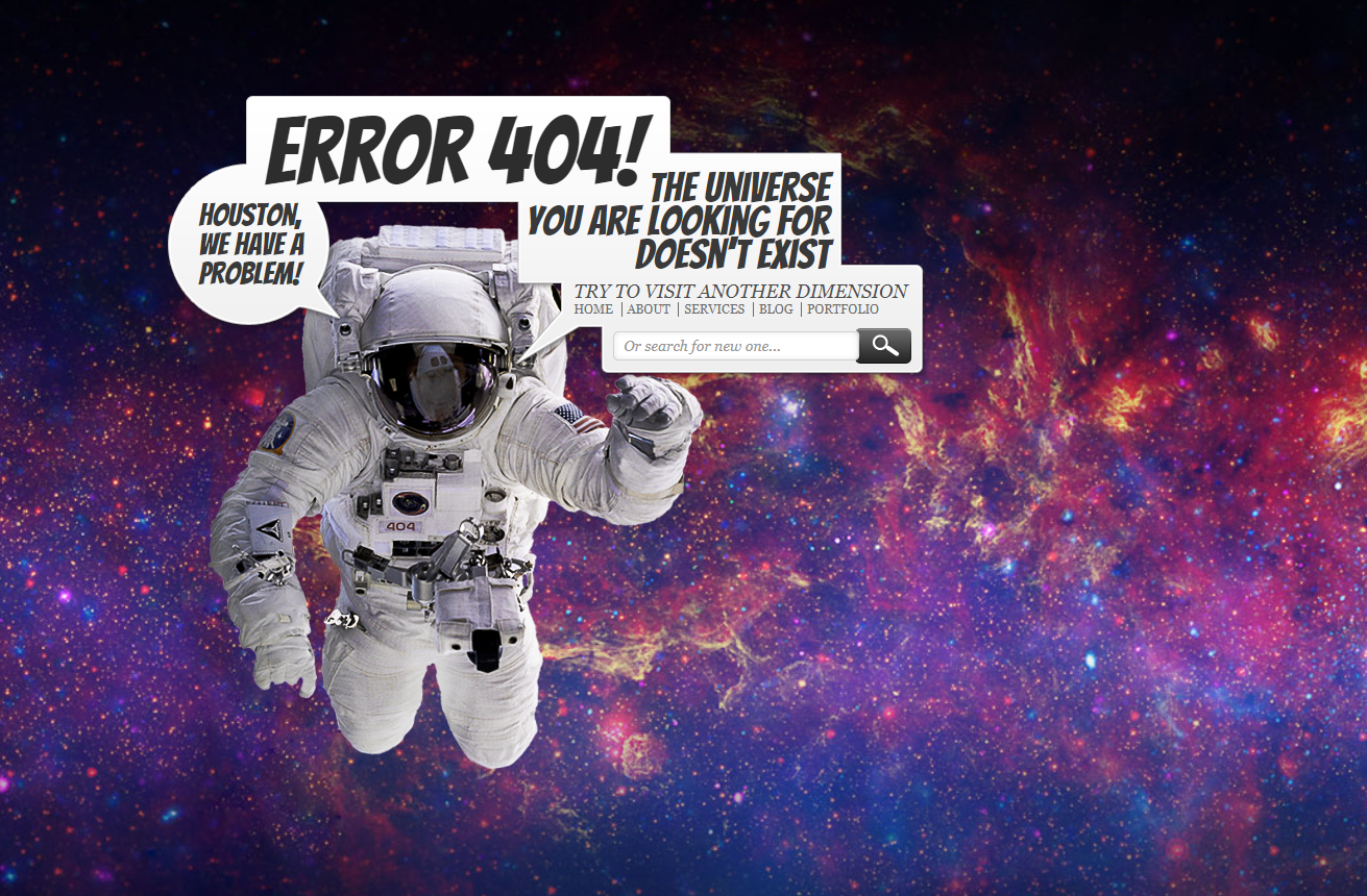太空宇航员动画404页面模板