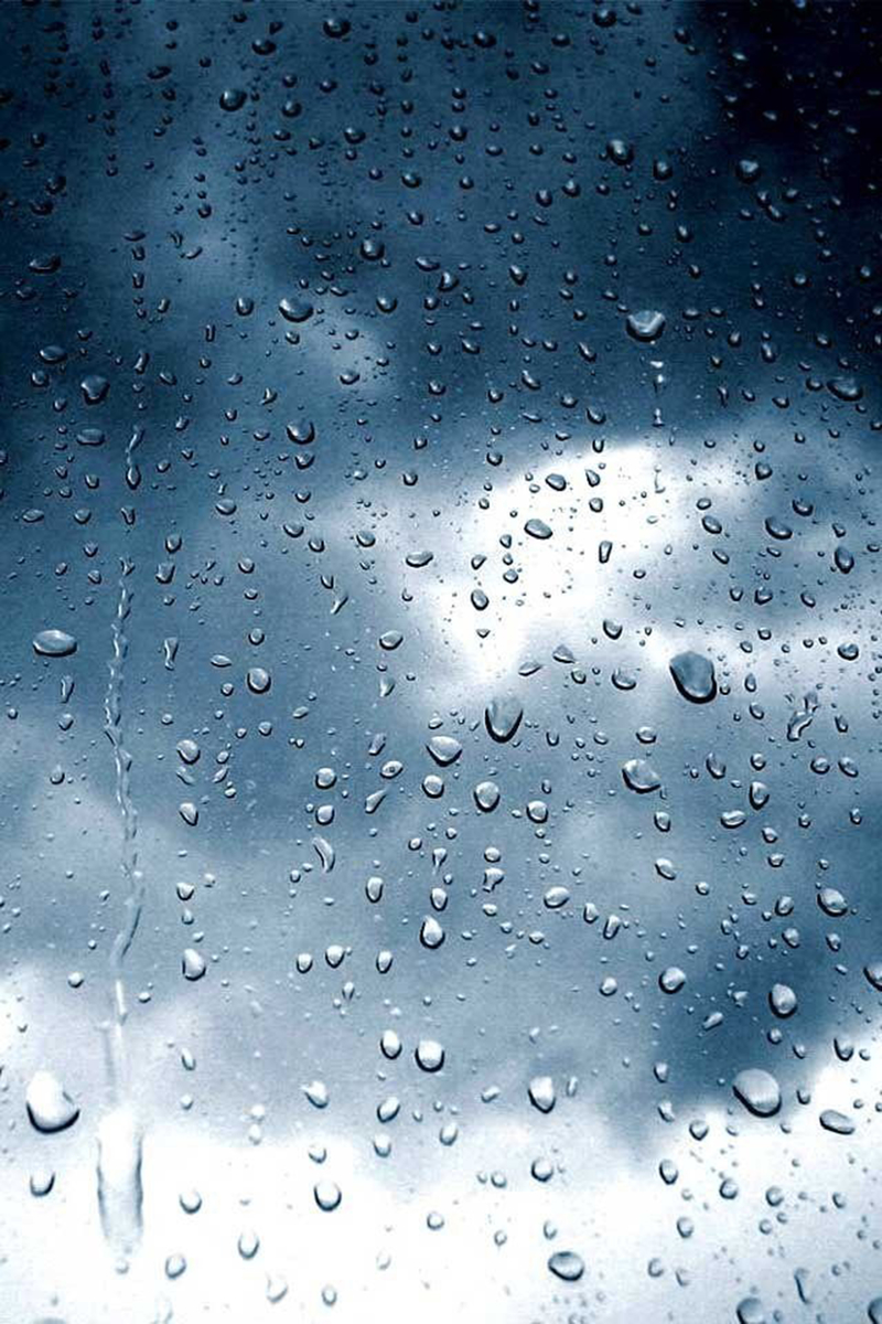 质感深蓝色玻璃雨珠背景