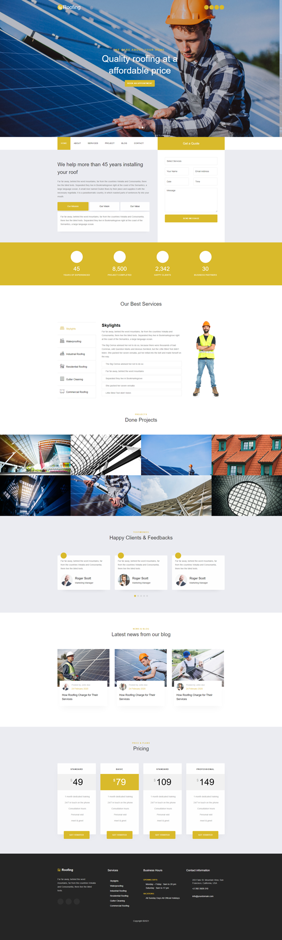 通用型工业和建筑企业网站bootstrap模板