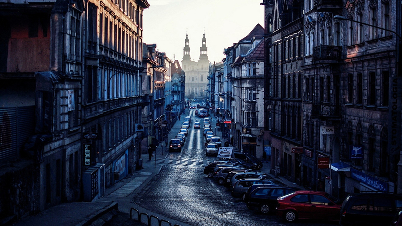 欧洲复古街道美景，高清JPG质感纹理图片，设计素材下载