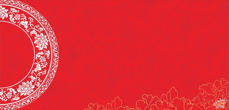 红色中国风花纹背景