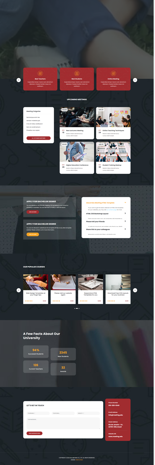 宽屏响应式HTML5培训机构教育网站模板