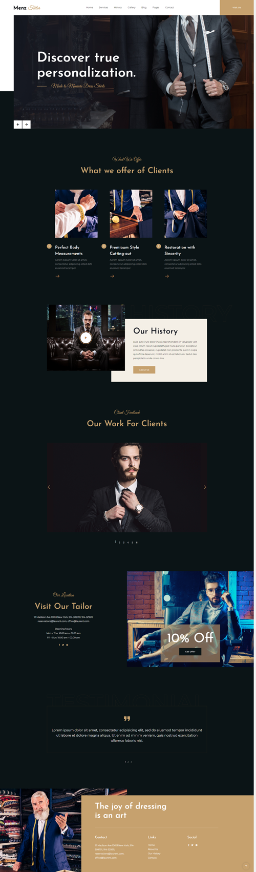 HTML5男士西装定制企业网站模板