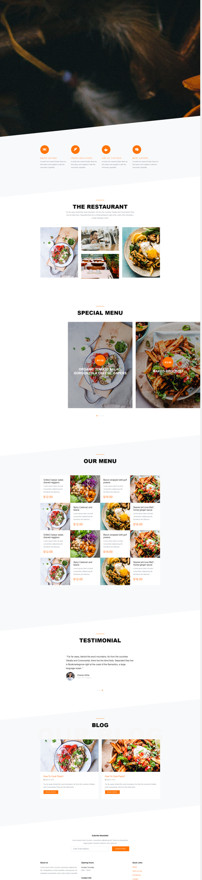 响应式HTML餐厅网站前端模板下载