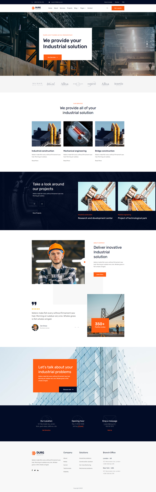 HTML机械工业建筑类企业网站模板