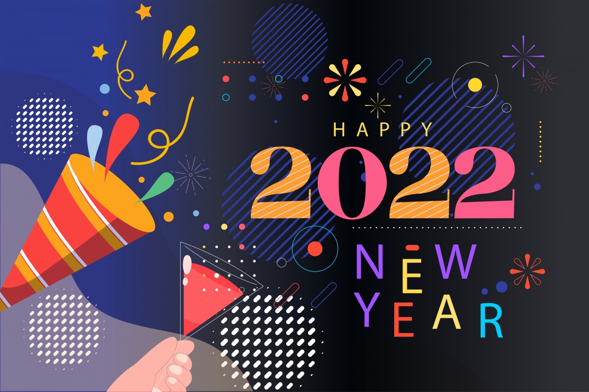 2022年新年背景 2022新年海报 2022虎年新年快乐4k壁纸