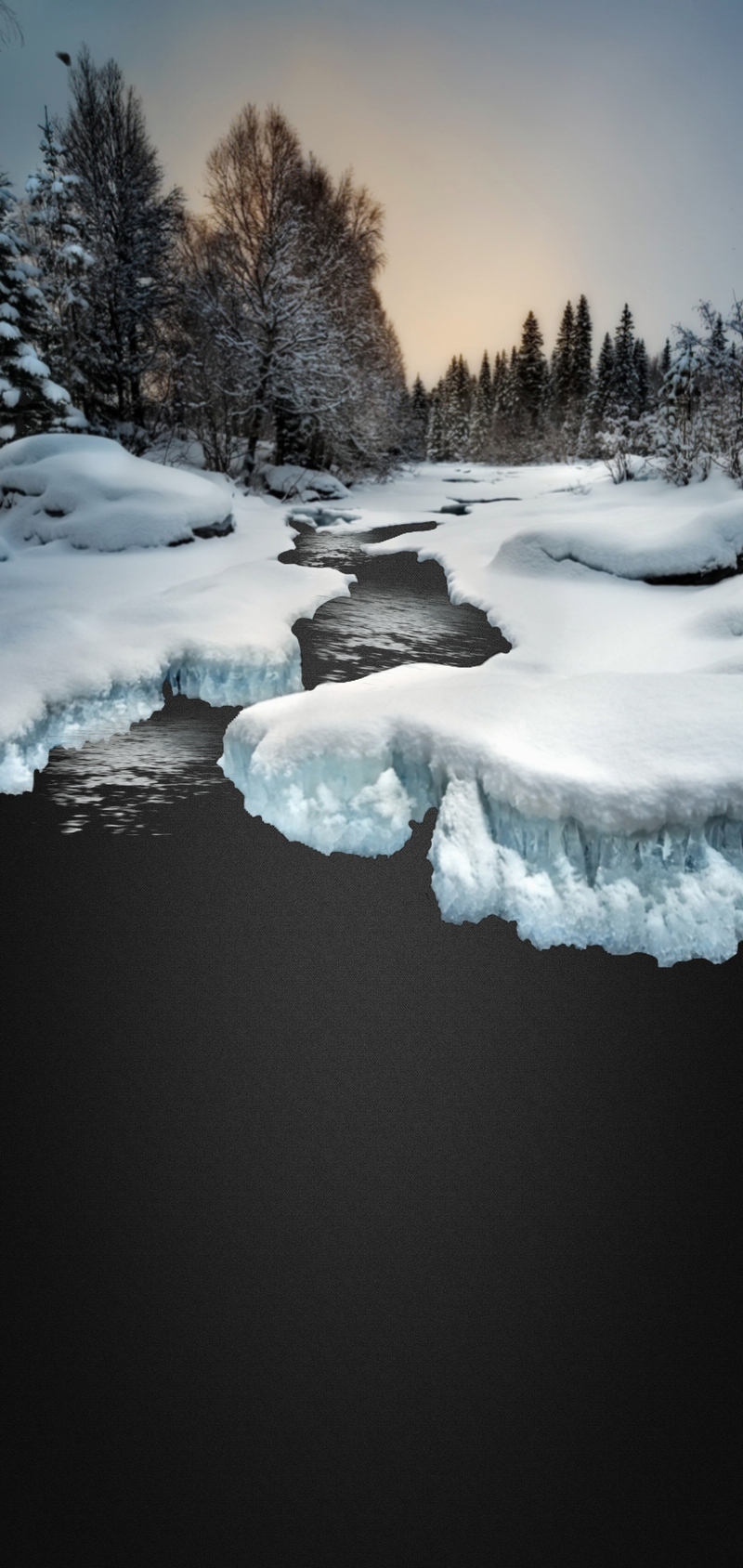 冬季寒潮雪景溪水背景，高清JPG质感纹理图片素材下载