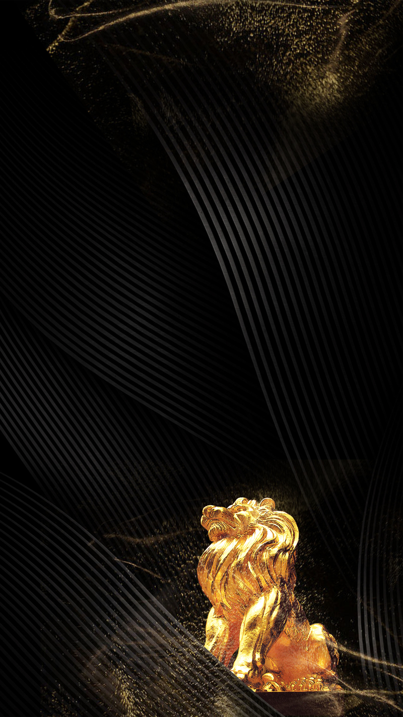 金色狮子商务海报背景，高清JPG与PSD质感纹理设计素材下载