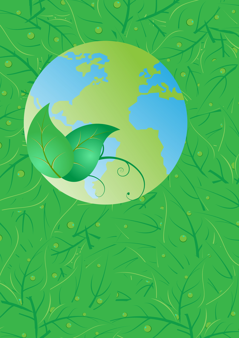 绿色地球植物海报背景矢量
