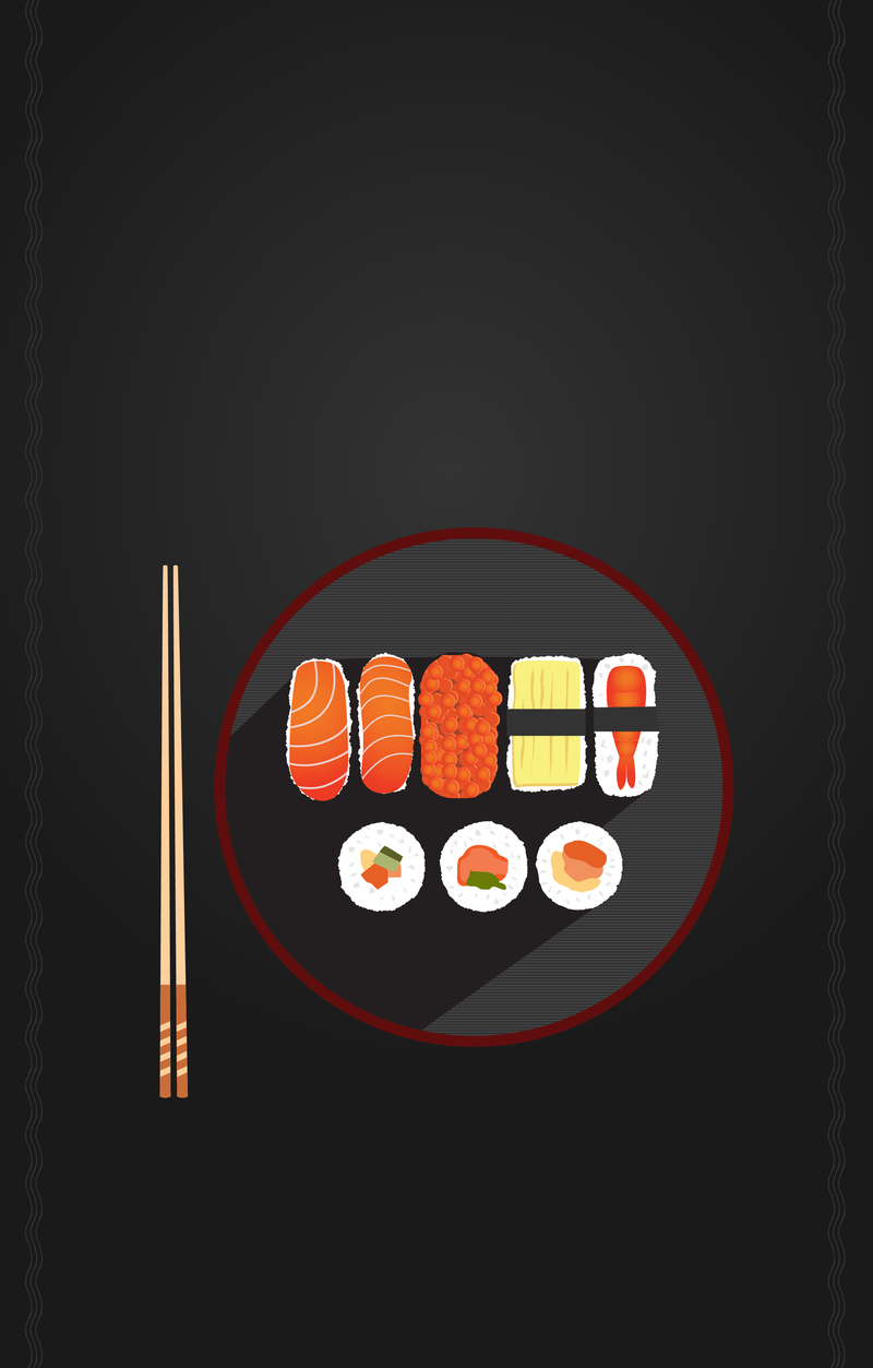 日式料理寿司美味宣传海报背景素材