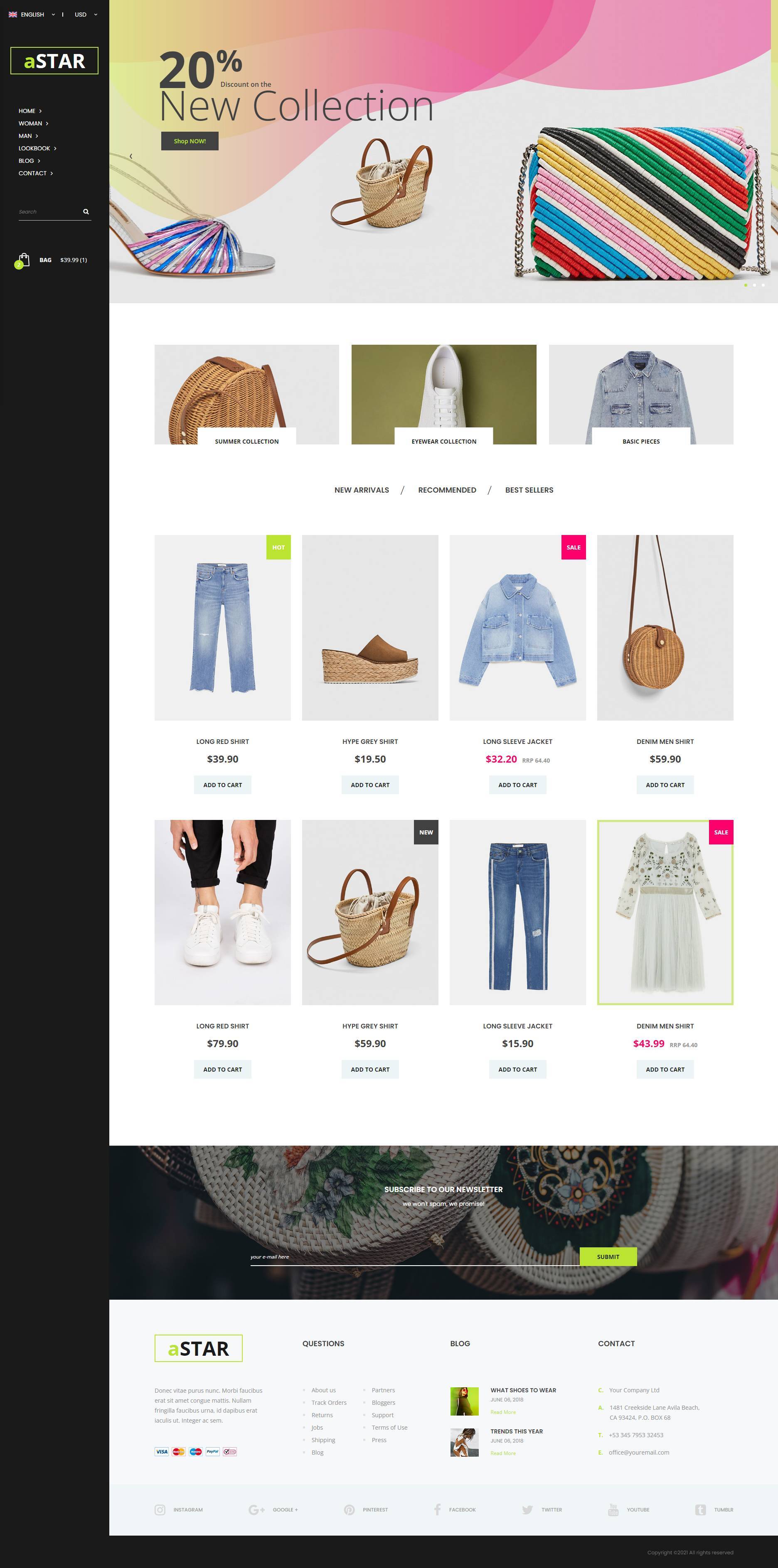 简单的响应式小型服饰商城网站模板