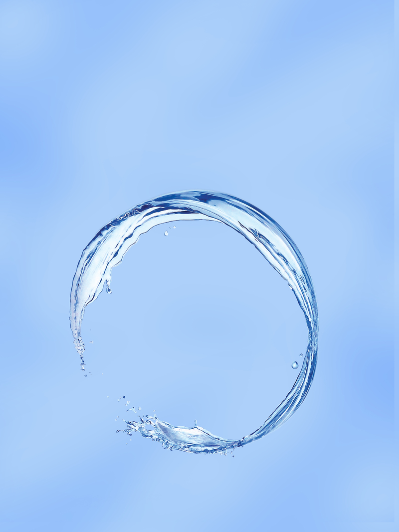 蓝色半圆形透明水圈分层背景素材