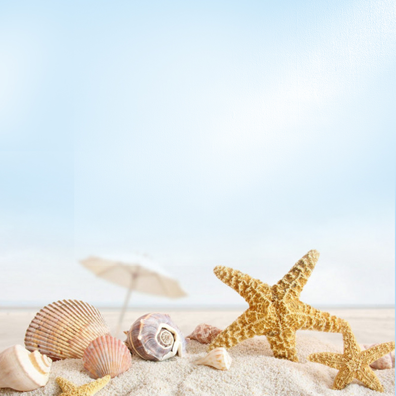 夏日海边沙滩海星PSD分层主图背景素材