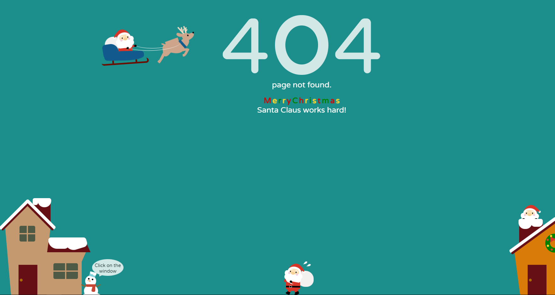 css实现的圣诞节主题404页面