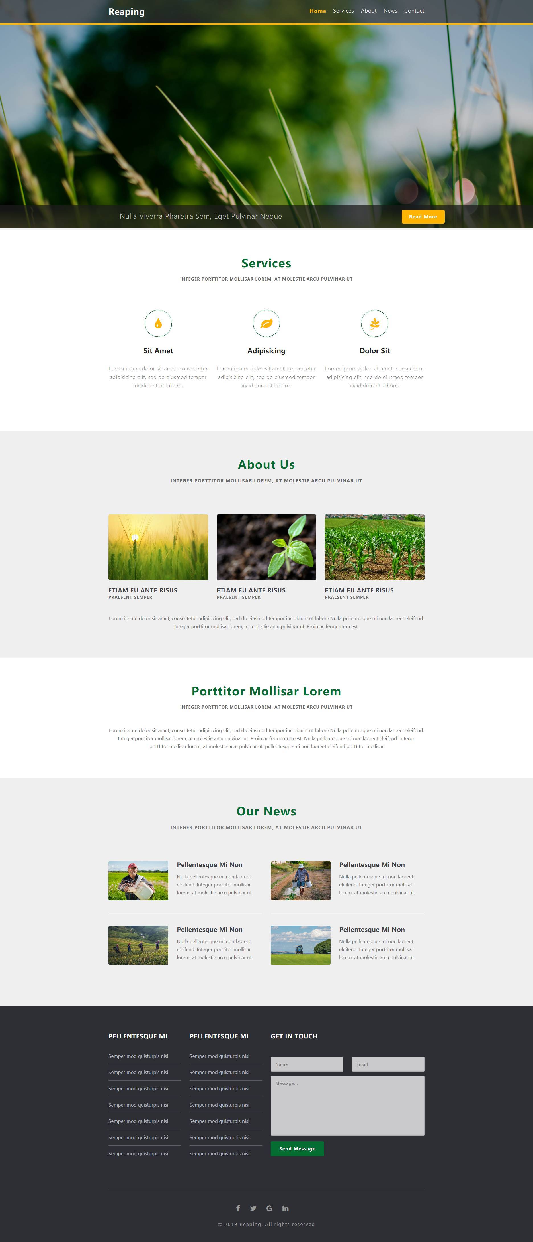 扁平风格绿色环保HTML5农业种植网站模板