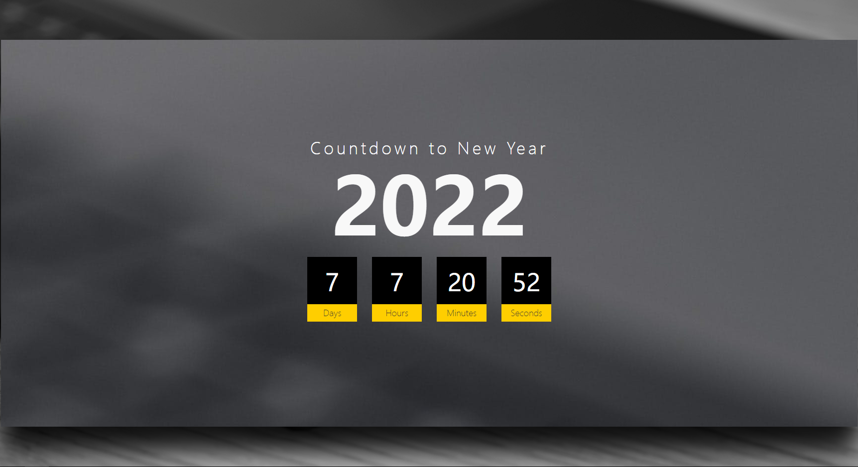 大气简洁的2022元旦倒计时html网页