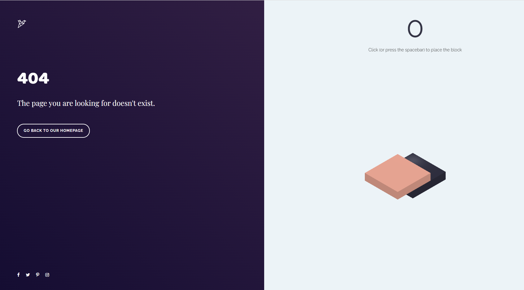 带方块消除小游戏的404页面模板