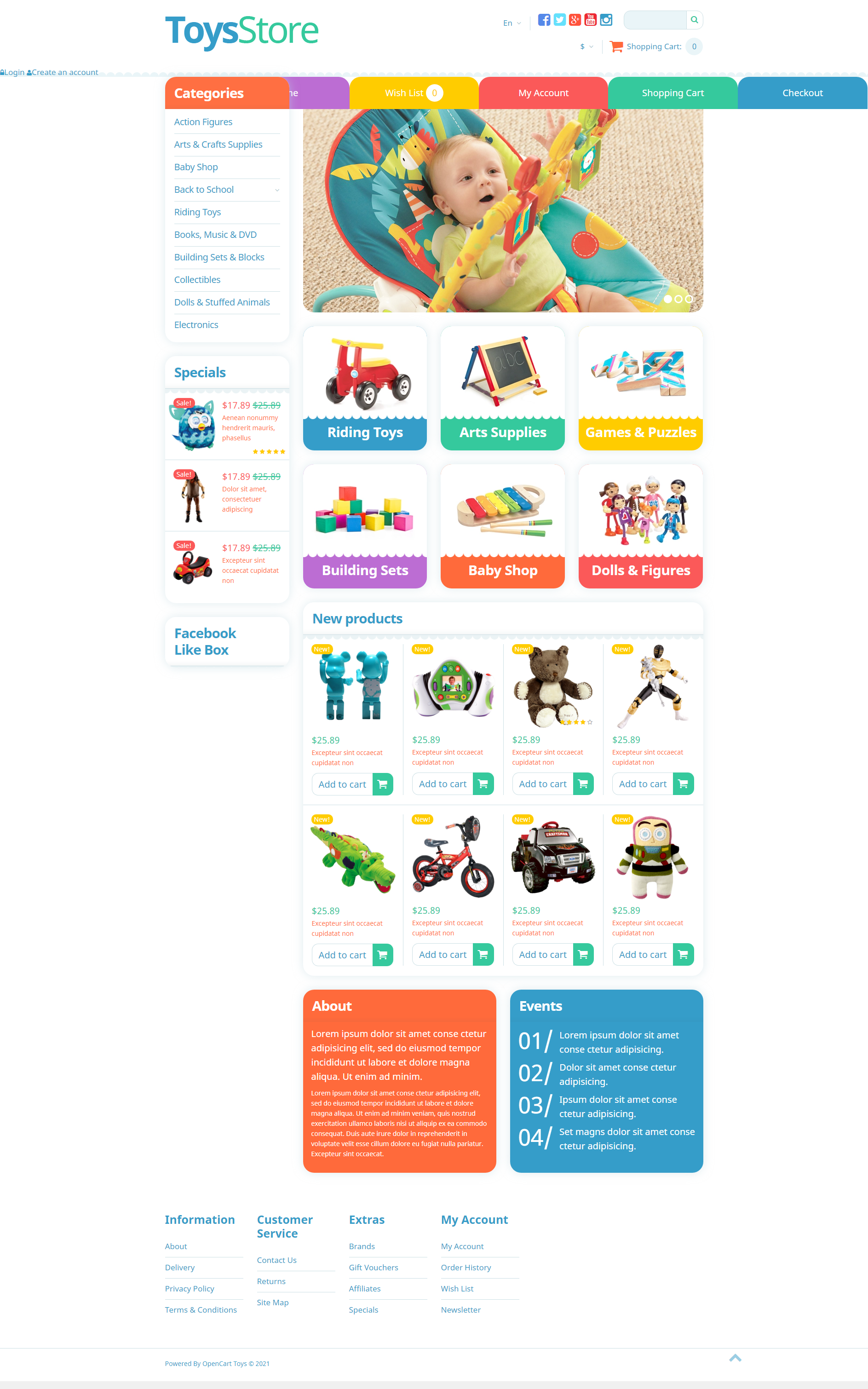 干净简洁儿童玩具网上商城首页模板