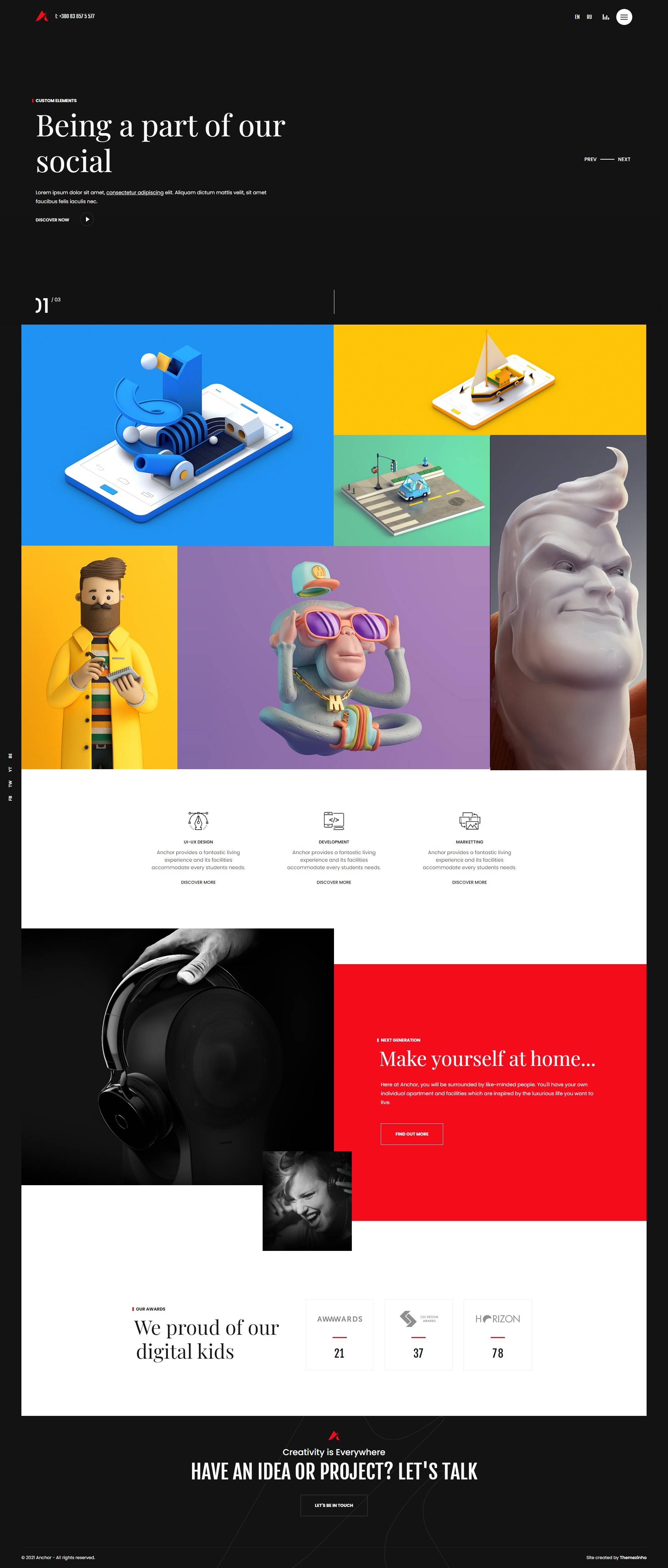 新颖独特的html艺术创意类网站模板