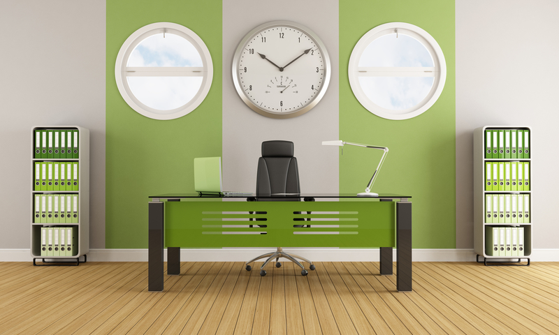 绿色现代办公室装修图片素材