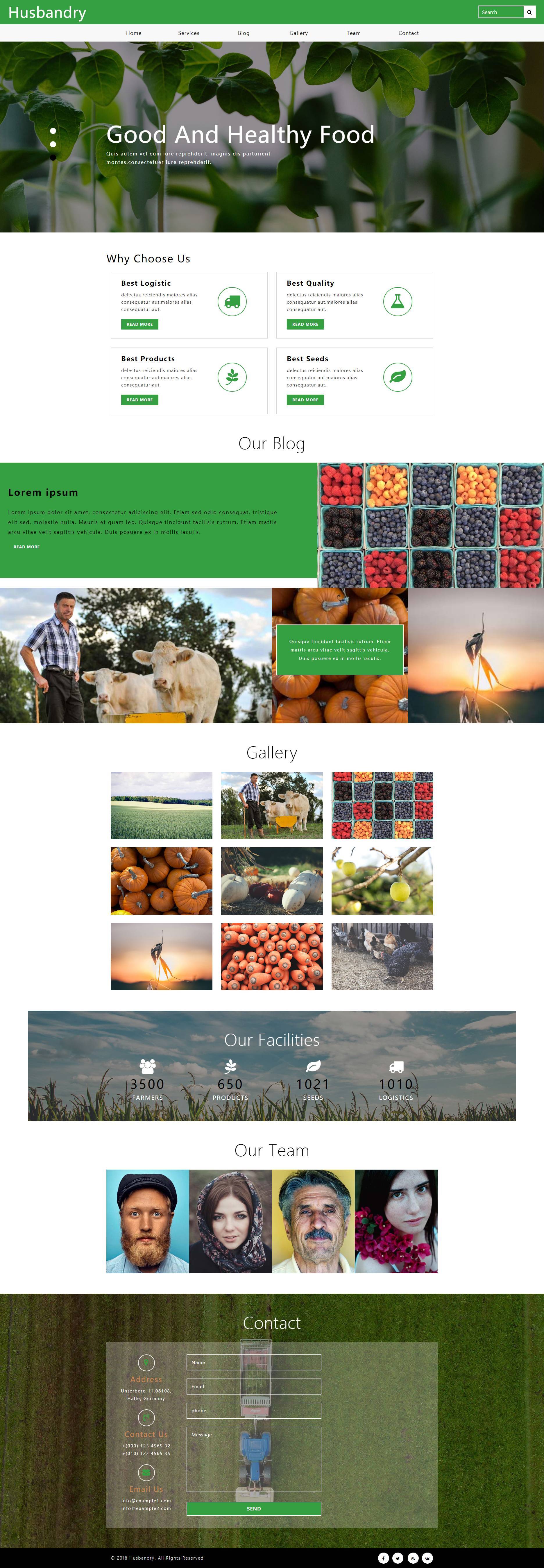 HTML响应式绿色生态农业网站模板