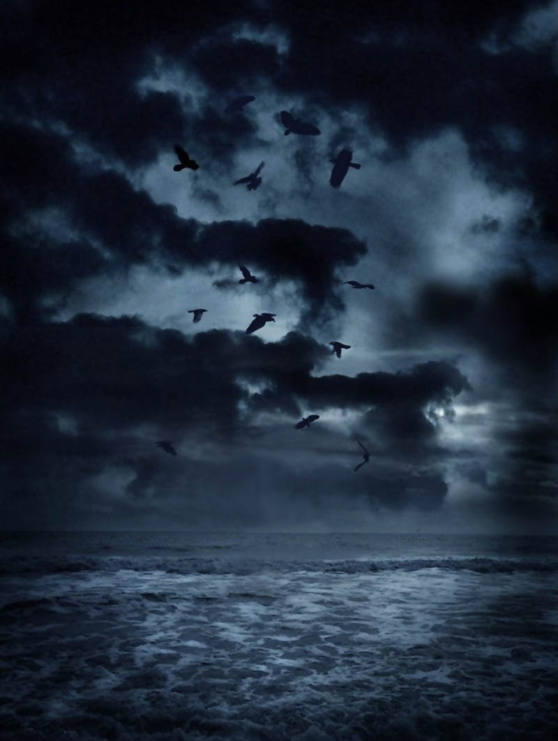 黑色梦幻大海海面摄影平面广告