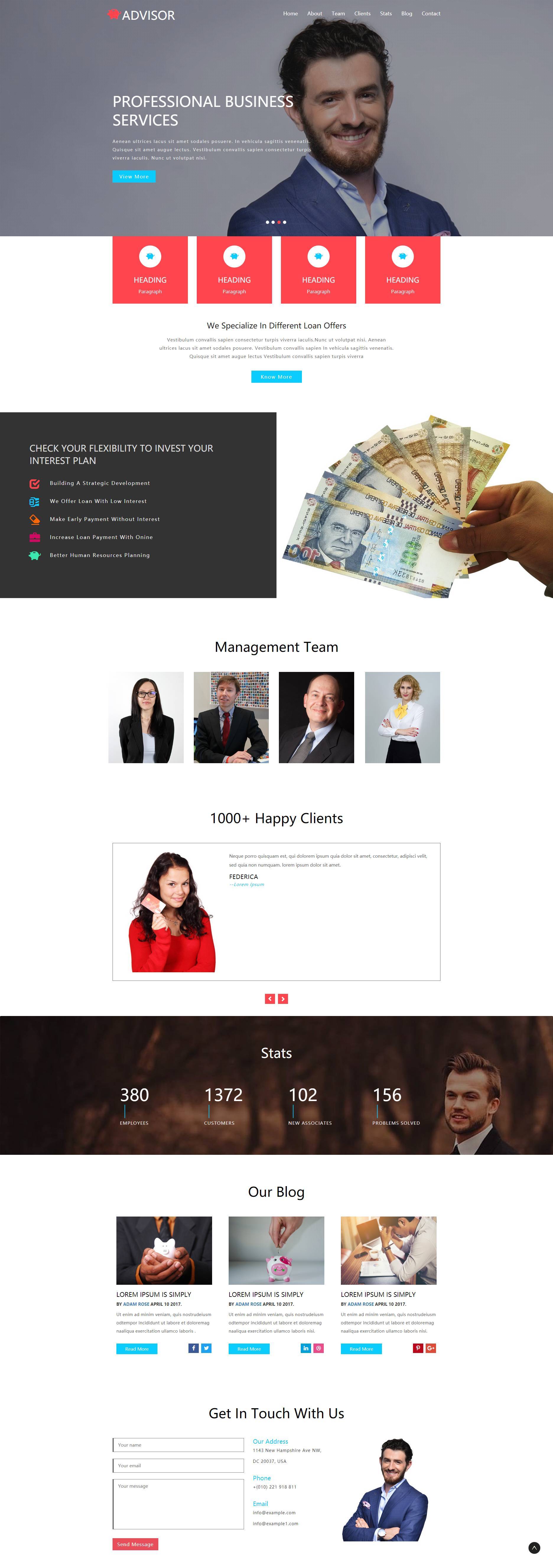 红色投资理财金融行业网站html模板