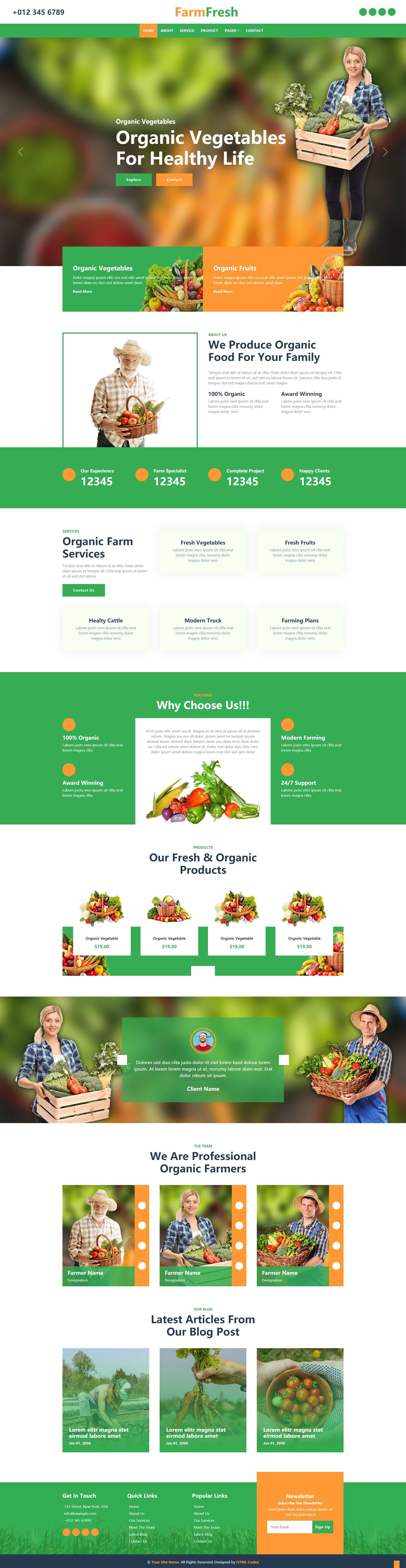 绿色有机果蔬农场网站html模板