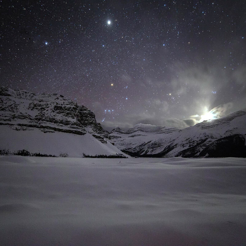 浪漫星空雪地主图背景素材