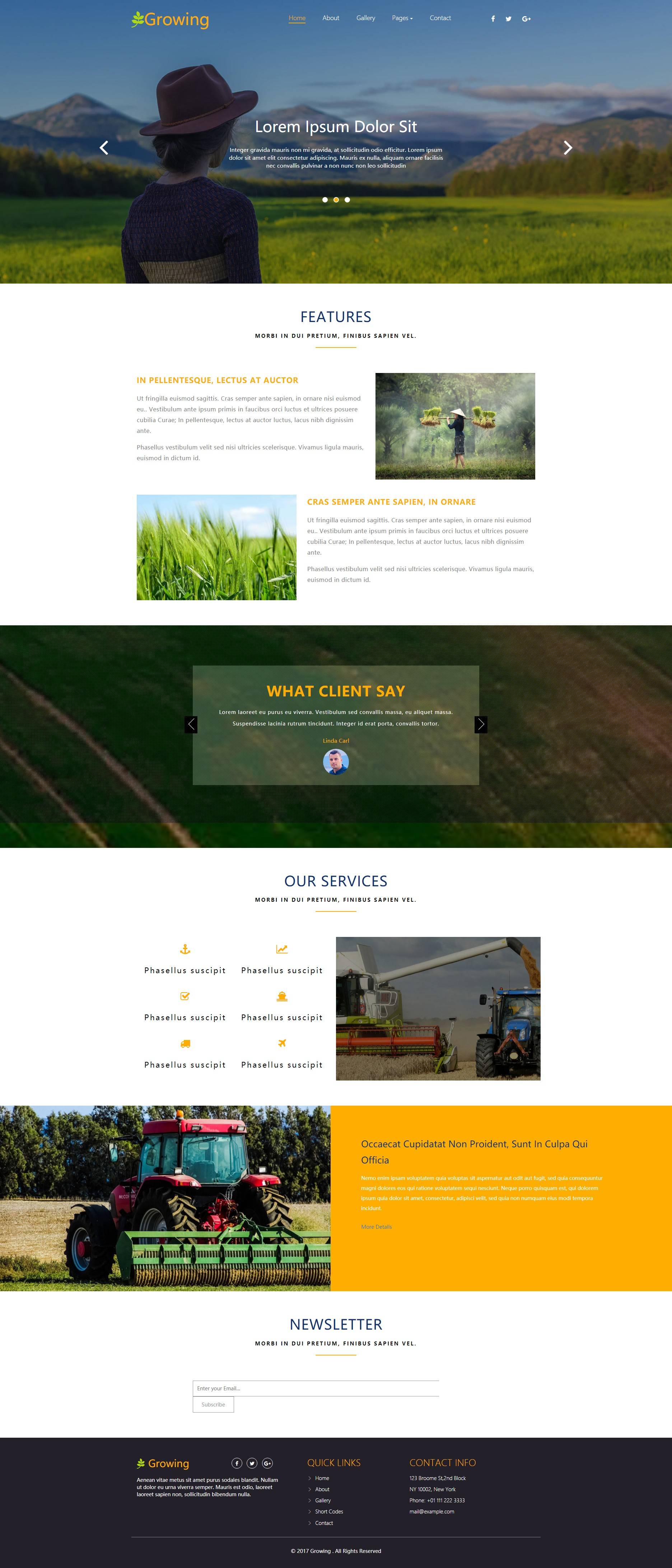 宽屏农业种植bootstrap响应式网站模板