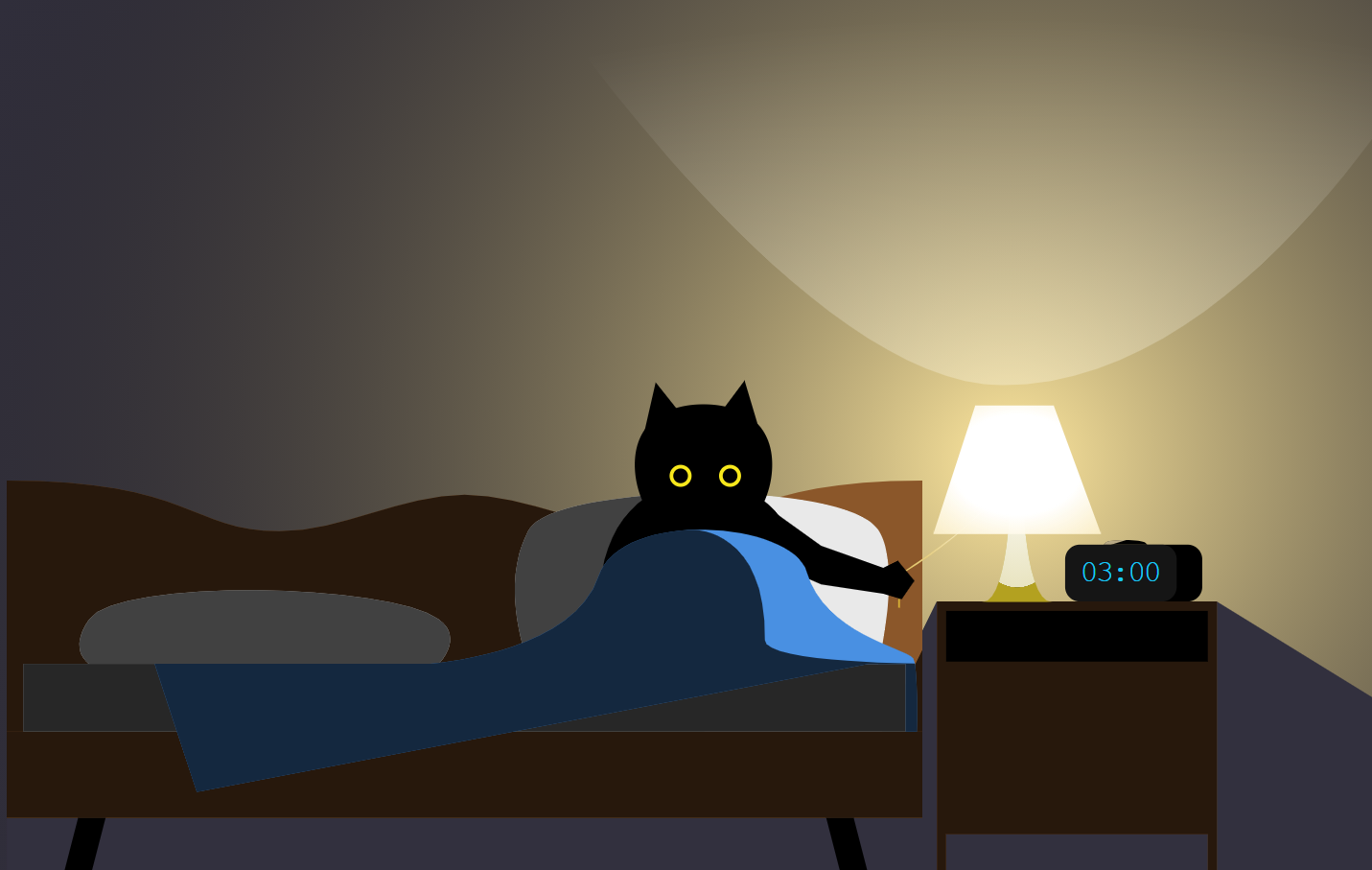 凌晨三点失眠的猫html动画效果