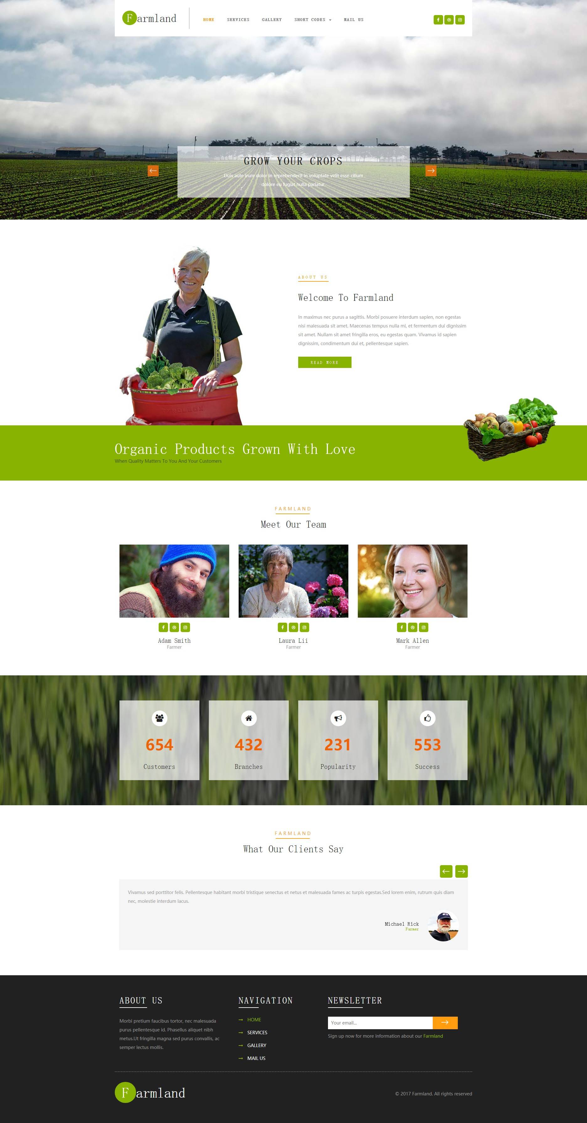 绿色生态农业生产网站bootstrap模板