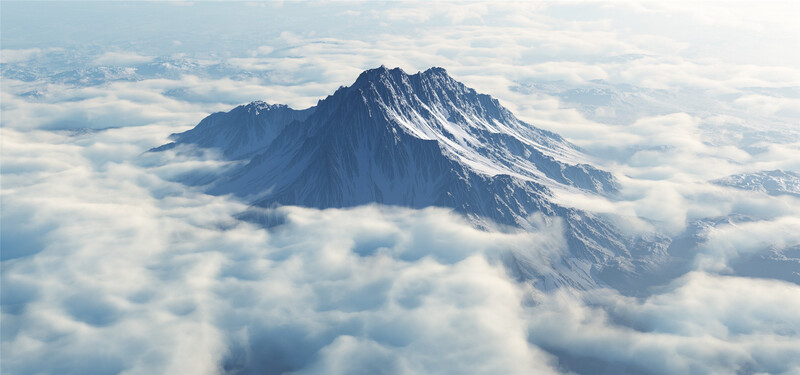 云中仙境山顶背景图，高清JPG摄影素材，风景设计下载