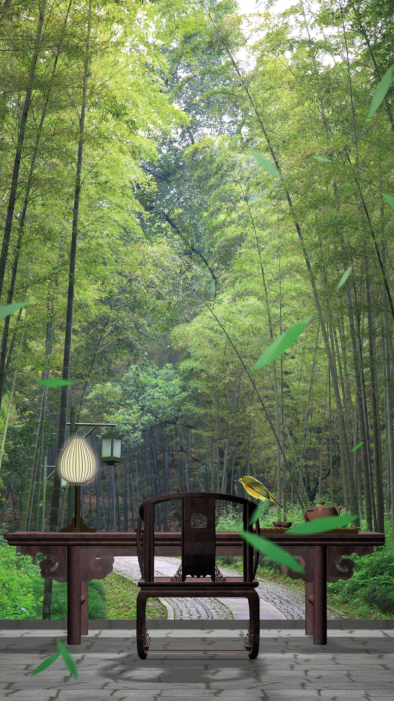 竹林大自然木质家具背景素材