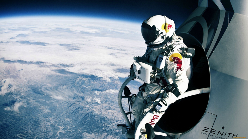 宇航员俯瞰星球背景图