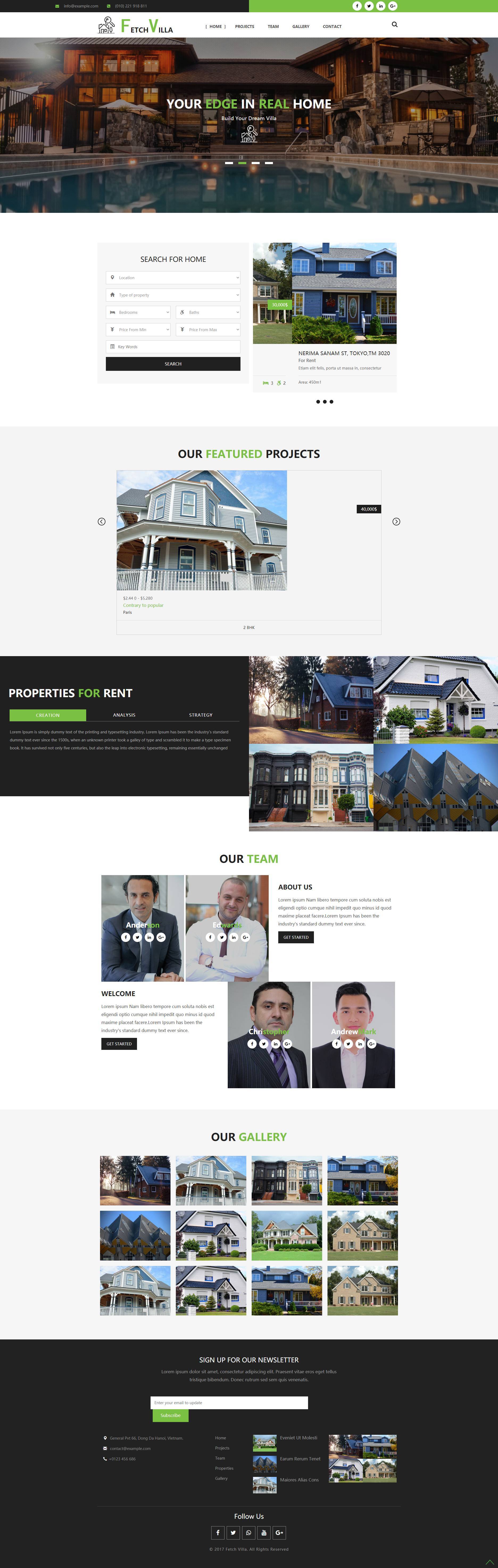 绿色房地产交易平台网站模板