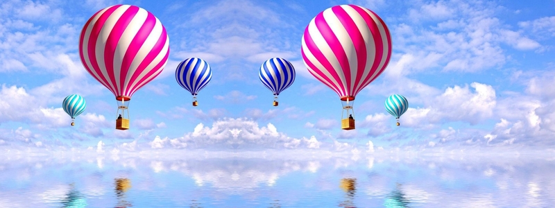 热气球海上狂欢图