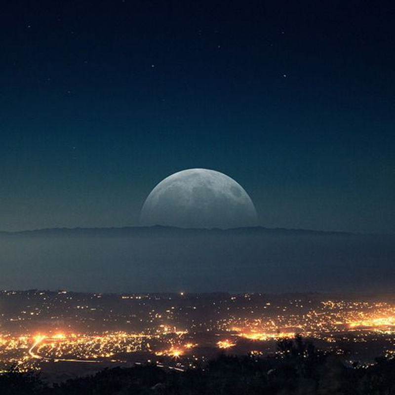 月夜城市背景