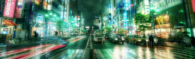夜晚城市街道摄影背景