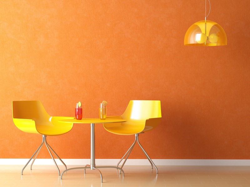 餐桌 橙色海报背景素材