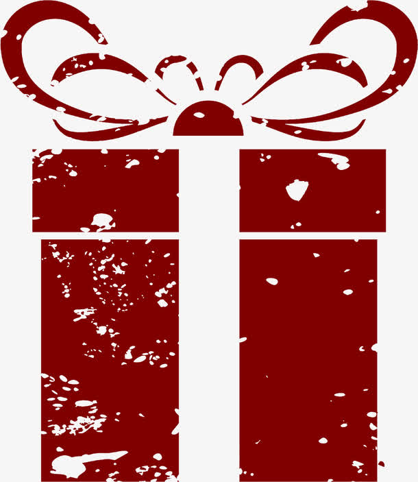 红色手绘礼盒元旦装饰PNG透明图，圣诞节日元素，高清素材下载